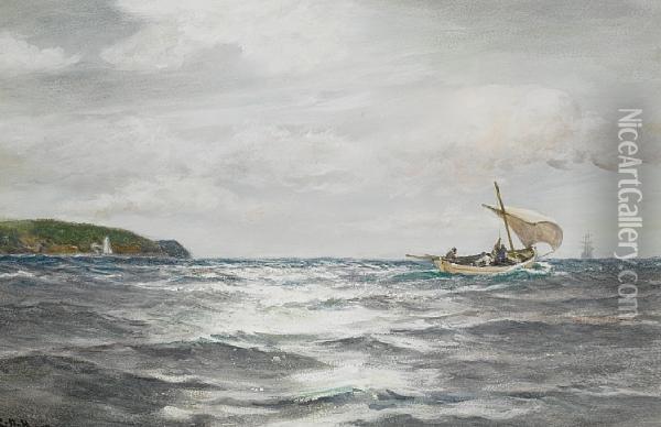 The Longboat Oil Painting - Charles Napier Hemy