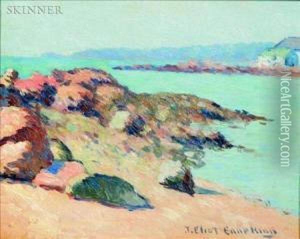 Sunlight Gloucester Harbor Oil Painting - Joseph Eliot Enneking