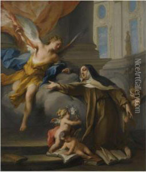 The Ecstasy Of Saint Teresa Oil Painting - Jacopo (Giacomo) Amigoni