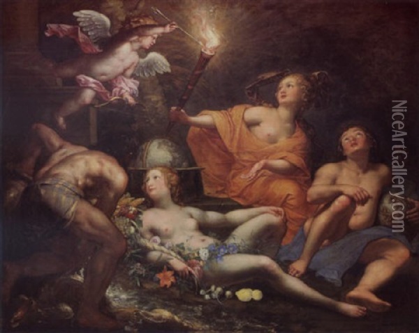 An Allegory Of The Four Elements Oil Painting - Jan van Dalen the Elder
