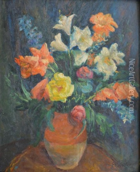 Vase De Fleurs Oil Painting - Abraham Weinbaum