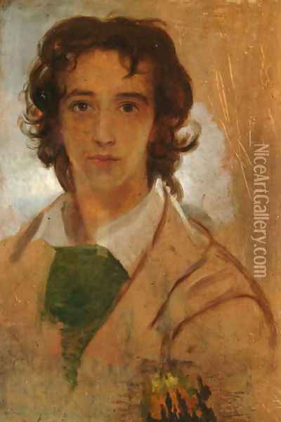 Self Portrait, 1834 Oil Painting - George Frederick Watts
