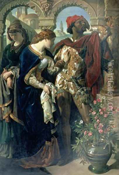 Othello Desdemona and Emilia 1867 Oil Painting - Daniel Maclise