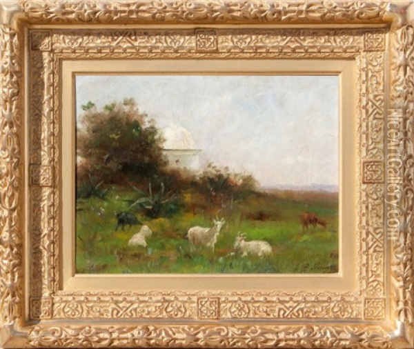Le Troupeau Oil Painting - John Lewis Shonborn