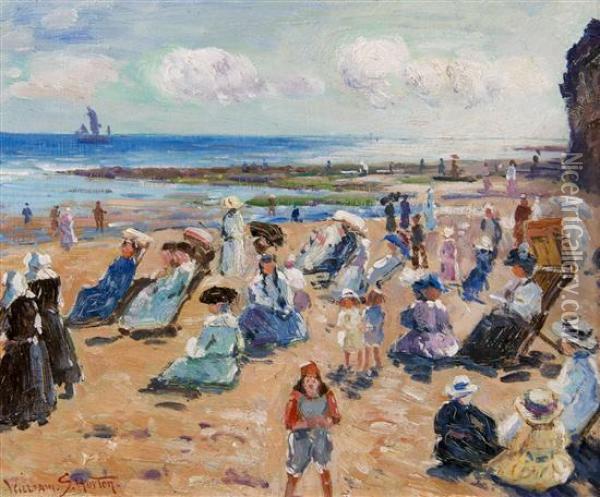 Afternoon On The Beach Oil Painting - William Samuel Horton