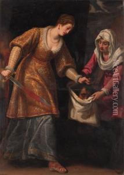Judith And Holofernes Oil Painting - Matteo Roselli