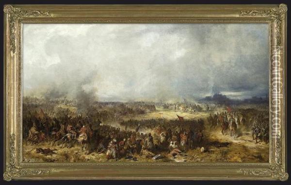 The Battle Of Chocim Oil Painting - Jozef Von Brandt