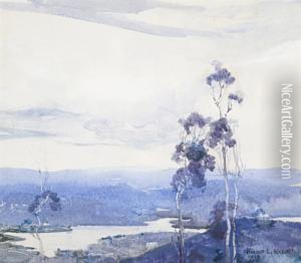 Winter Landscape, Kiewa Valley Oil Painting - Harold Brocklebank Herbert