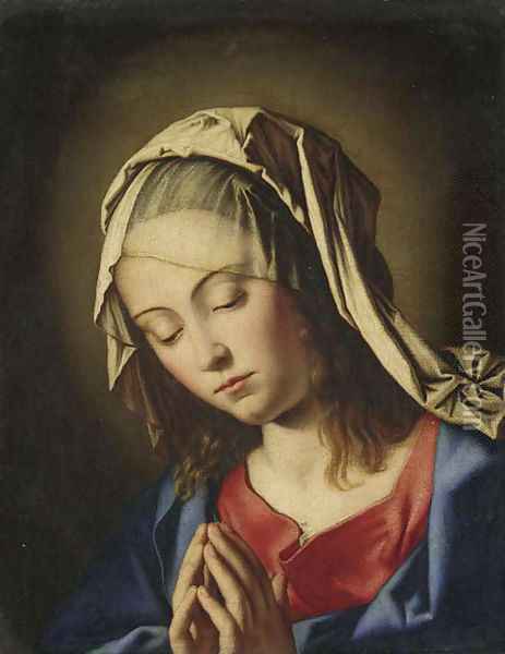 The Madonna at prayer 3 Oil Painting - Giovanni Battista Salvi, Il Sassoferrato