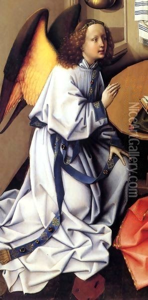 Annunciation Triptych, central panel, detail 2 Oil Painting - Robert Campin