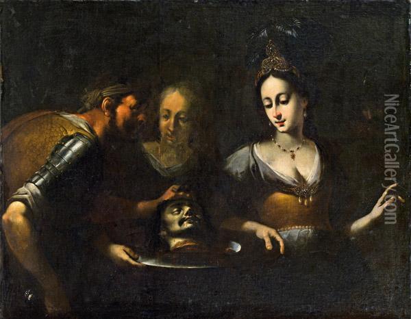 Salome Empfangt Von Herodes Das Haupt Johannes Des Taufers Oil Painting - Bernardo Cavallino