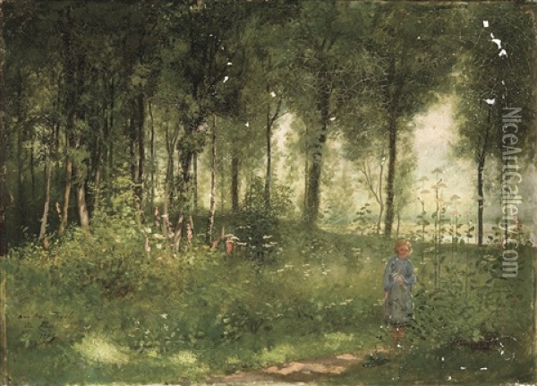 Cueilleuse De Fleurs Oil Painting - Emile Claus