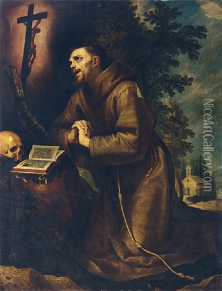 Der Heilige Franziskus Im Gebet Oil Painting - Lodovico (Il Cigoli) Cardi