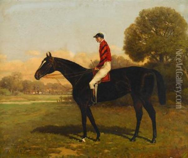 'iroquois' With Fred Archer Up, 
Winner Of The Epsom Derby, St. Leger And Prince Of Wales Stakes Oil Painting - Henry Stull