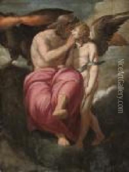 Jupiter And Cupid Oil Painting - Raphael (Raffaello Sanzio of Urbino)