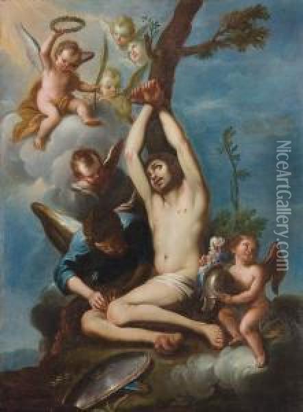 The Martyrdom Of Saint Sebastian Oil Painting - Mariano Rossi