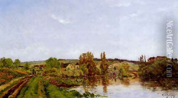 Walking Along The River Oil Painting - Hippolyte Camille Delpy