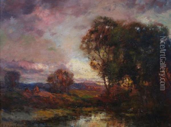 The Lake At End Of Day Oil Painting - Charles P. Appel