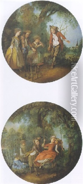 Le Jeu De Quille Oil Painting - Nicolas Lancret
