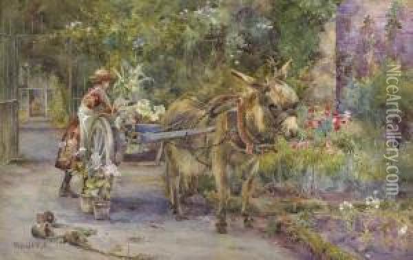 The Garden Cart Oil Painting - Mildred Anne Butler