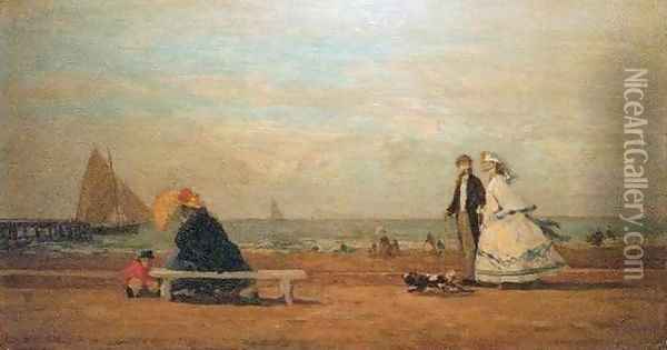 Beach at Trouville 3 Oil Painting - Eugene Boudin