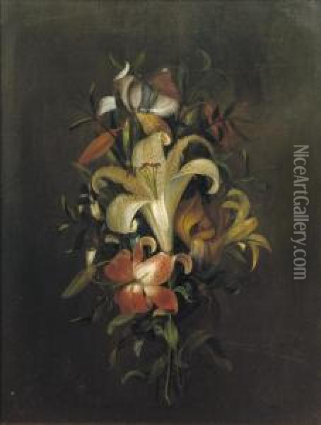 Colourful Lilies Oil Painting - Emilie Ziegler