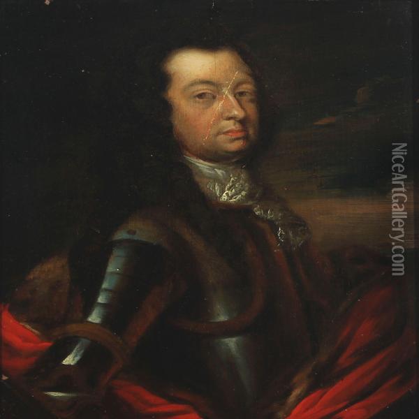 Portrait Of Tordenskiold Oil Painting - Balthasar Denner