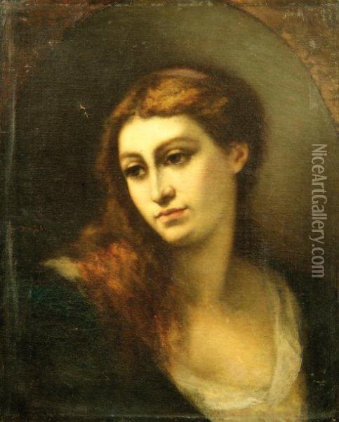 Madame Diaz, Nee Marie Brichart Oil Painting - Narcisse-Virgile D Az De La Pena