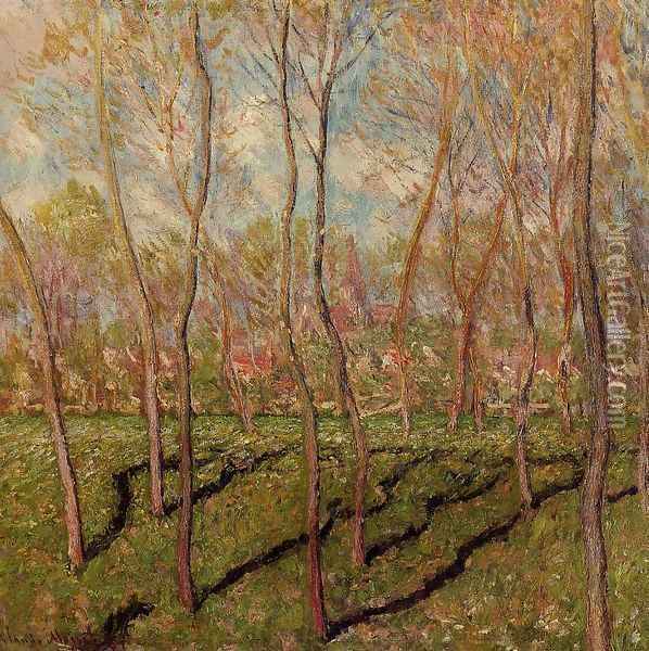 Trees In Winter View Of Bennecourt Oil Painting - Claude Oscar Monet