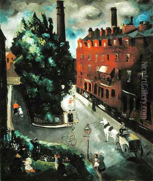 A Chelsea Square, 1927 Oil Painting - Christopher Wood