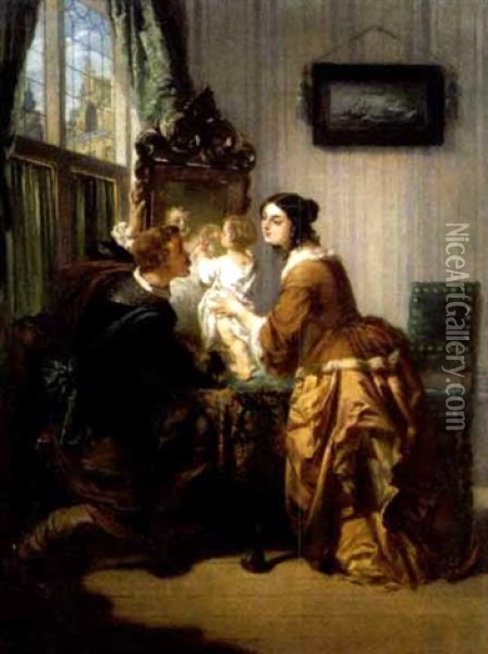 Het Spiegelbeeld Oil Painting - Casimir Van Den Daele