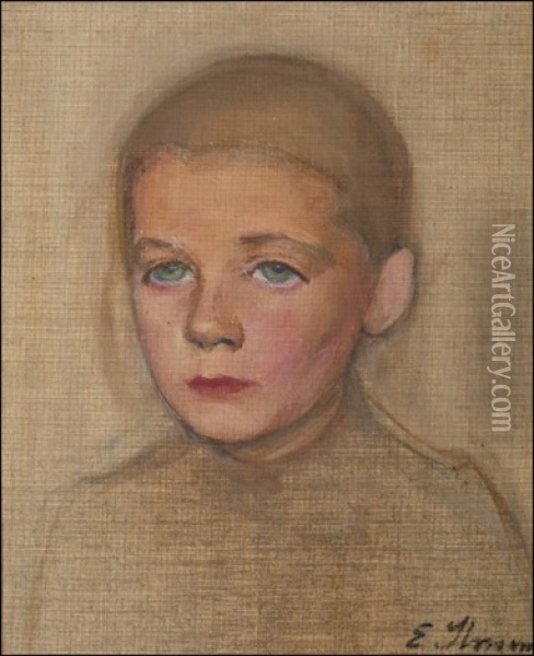 Lapsen Paa Oil Painting - Einar Ilmoni