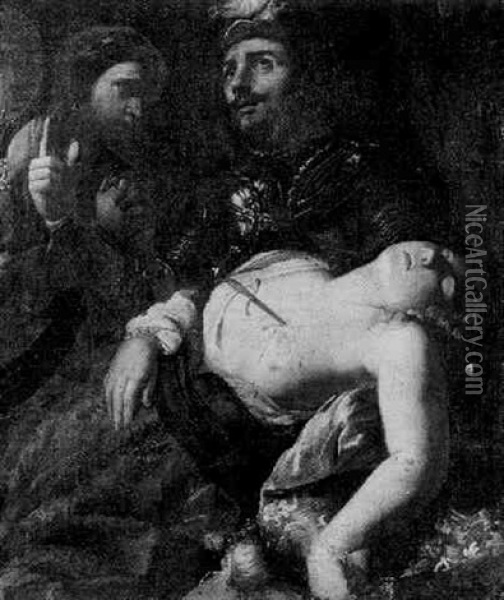 La Mort De Lucrece Oil Painting - Giovanni Battista Spinelli