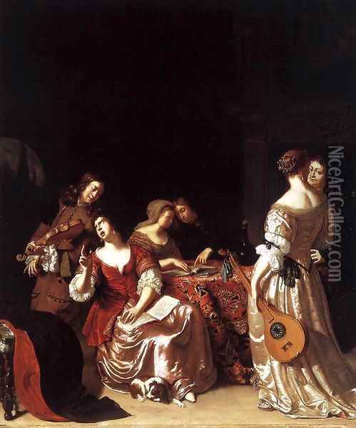 Musical Company Oil Painting - Frans van Mieris