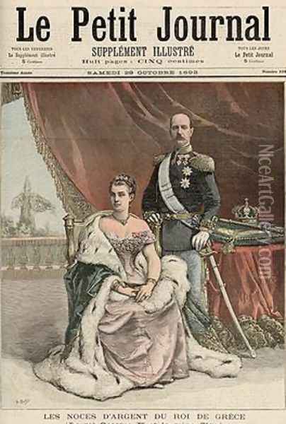 The Silver Wedding Anniversary of the King of Greece from Le Petit Journal 29th October 1892 Oil Painting - Henri Meyer