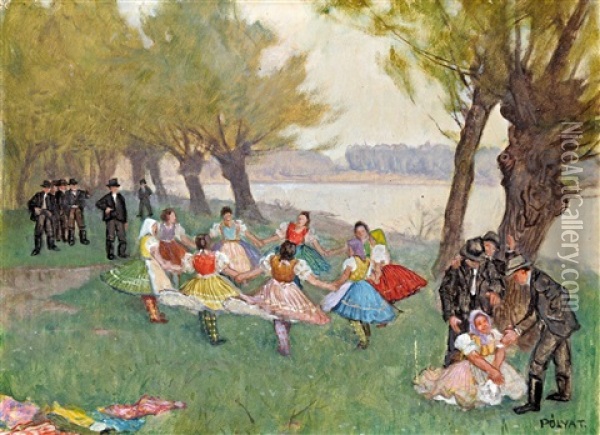 Merriment If The Riverside Oil Painting - Tibor (Theodor) Polya