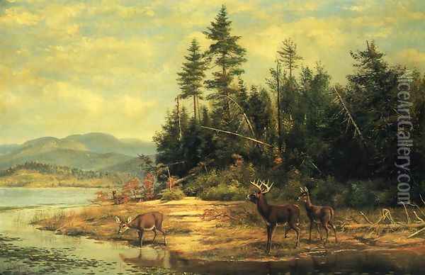 View on Long Lake Oil Painting - Arthur Fitzwilliam Tait