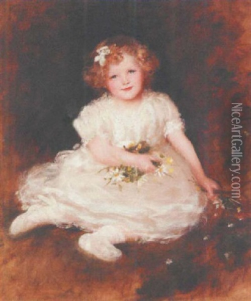 Portrait Of Vera Florence Rowe Oil Painting - George Sheridan Knowles