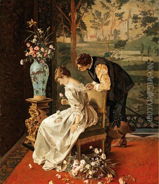 The Rose-bearer Oil Painting - Ernst Meisel