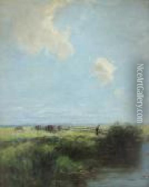 Vieh Auf Der Sommerweide Oil Painting - August Karl Martin Splitgerber