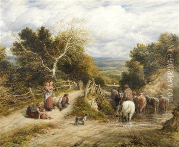 The Brook Oil Painting - John Linnell