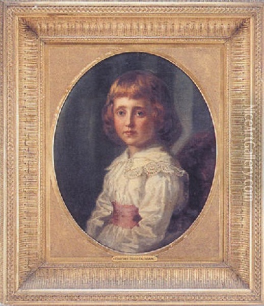 Portrait Of Walter Gough Calthorpe, Wearing A Jacket With Red Edging And A Lace Collar Oil Painting - Alessandro Ossani
