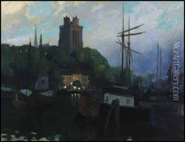 Dordrecht At Twilight Oil Painting - Maurice Galbraith Cullen