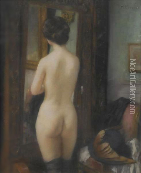 Nu A La Psyche Oil Painting - Henri Gervex