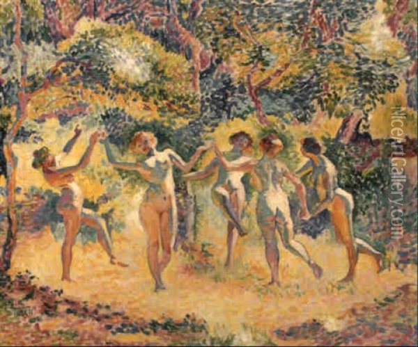 La Ronde (study For La Clairiere) Oil Painting - Henri-Edmond Cross