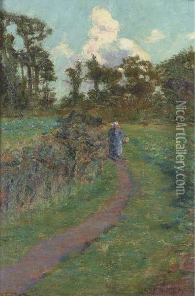 Figure On A Path, Brittany Oil Painting - William Sergeant Kendall
