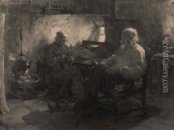 The Fisherman's Cottage Oil Painting - William M. Pratt