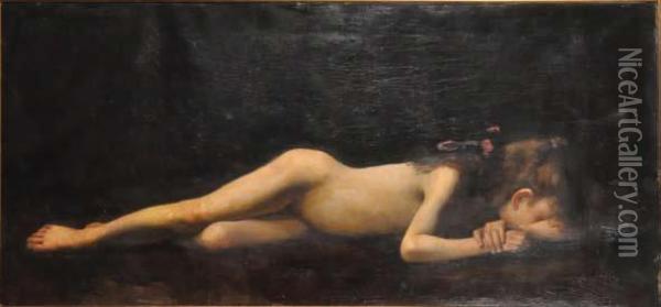Fillette Assoupie Oil Painting - Irene Deschly