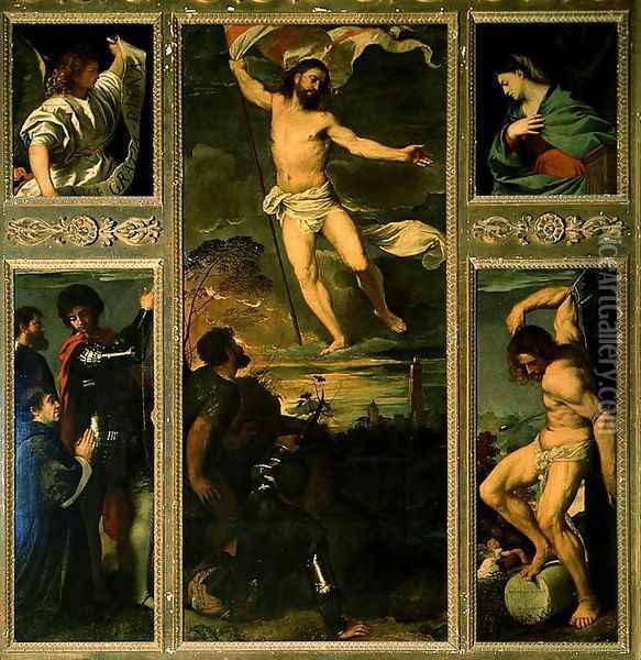 Polyptych of the Resurrection 1520-22 Oil Painting - Tiziano Vecellio (Titian)