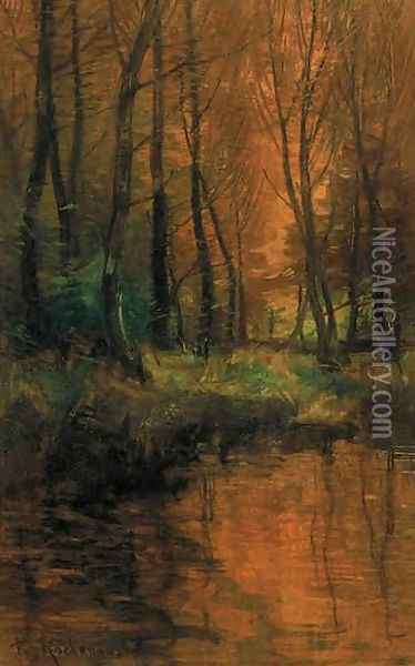 Forest in Autumn Oil Painting - Roman Kochanowski